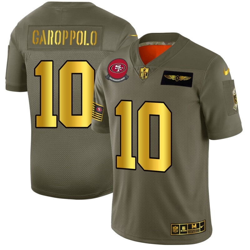 Jimmy Garoppolo San Francisco 49ers olive-gold Salute To Service jersey