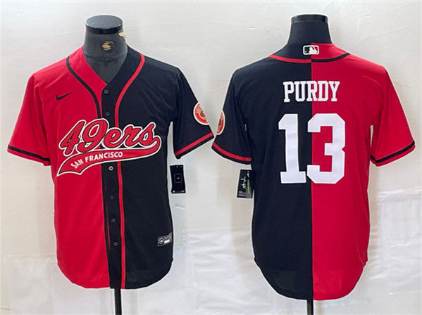 Brock Purdy San Francisco 49ers red-black Split jersey
