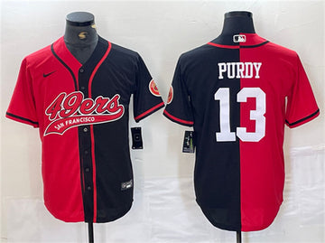Brock Purdy San Francisco 49ers red-black Split jersey
