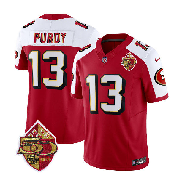 Brock Purdy San Francisco 49ers red-white FUSE jersey