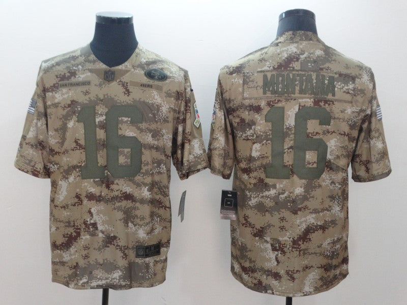 Joe Montana San Francisco 49ers camo Salute To Service jersey