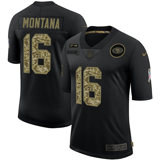 Joe Montana San Francisco 49ers black Salute To Service jersey