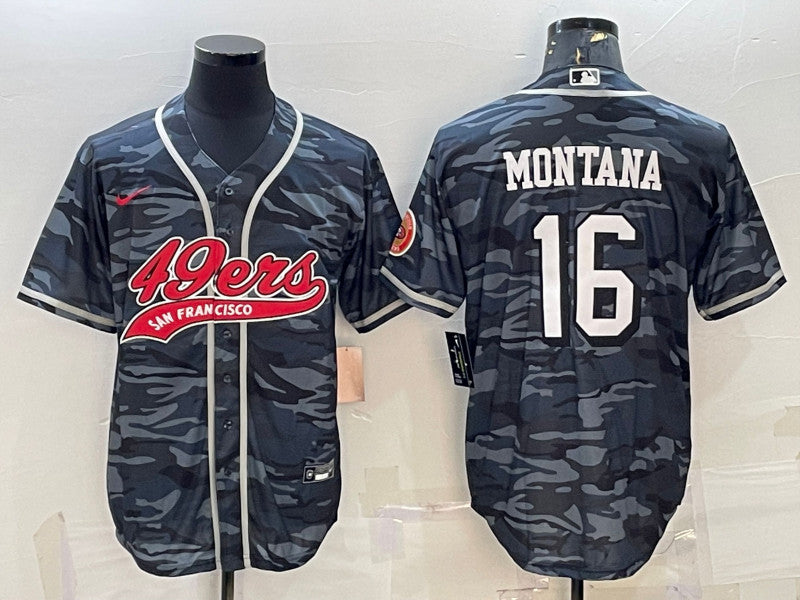 Joe Montana San Francisco 49ers gray Camo jersey