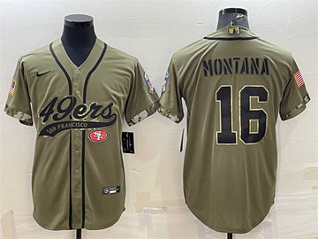 Joe Montana San Francisco 49ers olive Salute To Service jersey