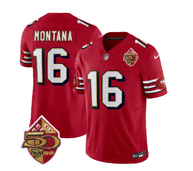 Joe Montana San Francisco 49ers red FUSE jersey