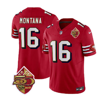 Joe Montana San Francisco 49ers red FUSE jersey