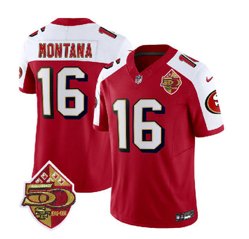Joe Montana San Francisco 49ers red-white FUSE jersey