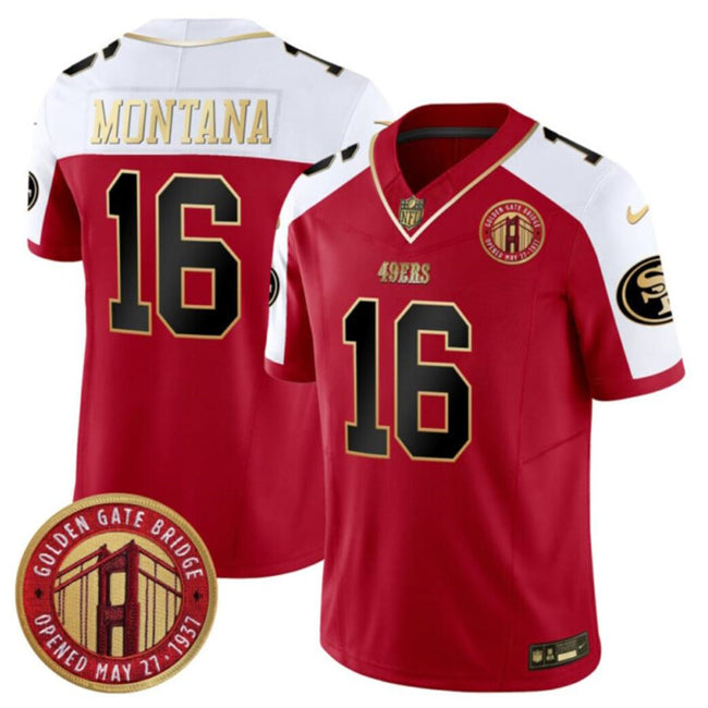 Joe Montana San Francisco 49ers red-white FUSE jersey