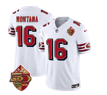 Joe Montana San Francisco 49ers white FUSE jersey