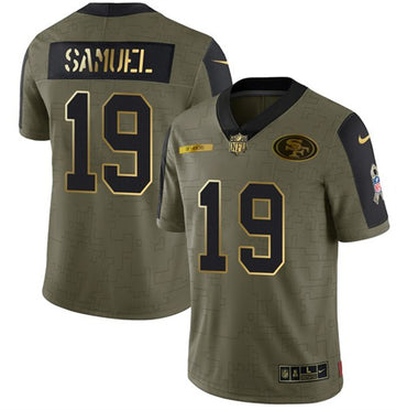 Deebo Samuel San Francisco 49ers olive Salute To Service jersey