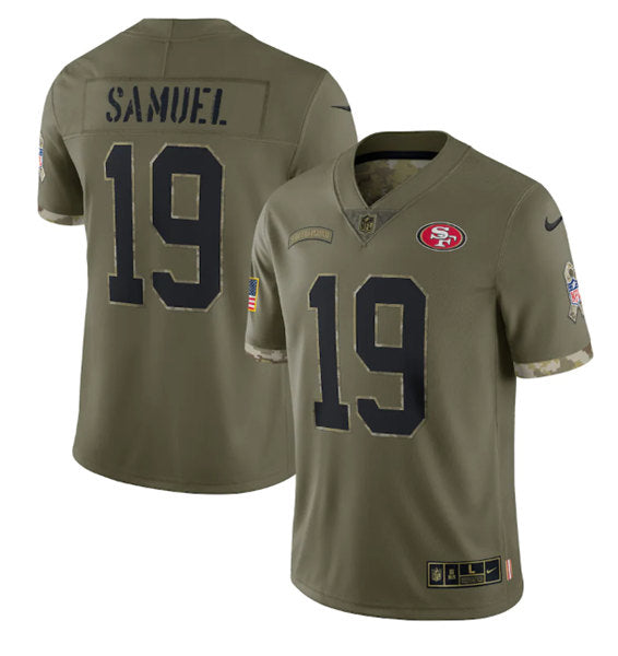 Deebo Samuel San Francisco 49ers olive Salute To Service jersey
