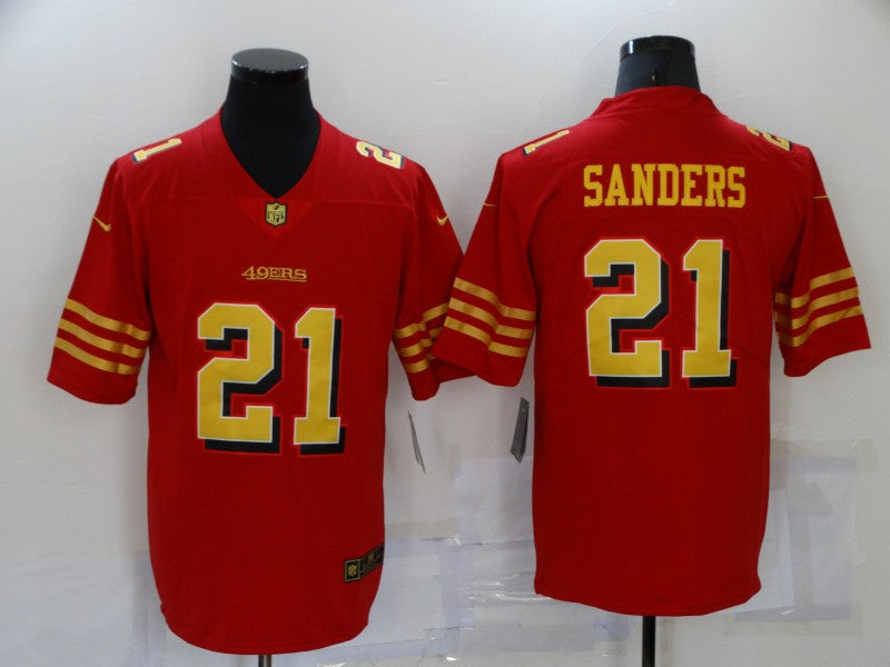 Deion Sanders San Francisco 49ers red jersey