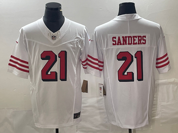 Deion Sanders San Francisco 49ers white FUSE jersey