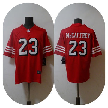 Christian McCaffrey San Francisco 49ers red jersey