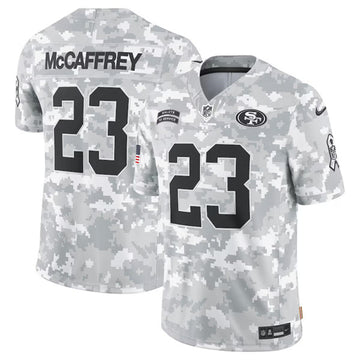 Christian McCaffrey Arctic San Francisco 49ers camo Salute To Service jersey