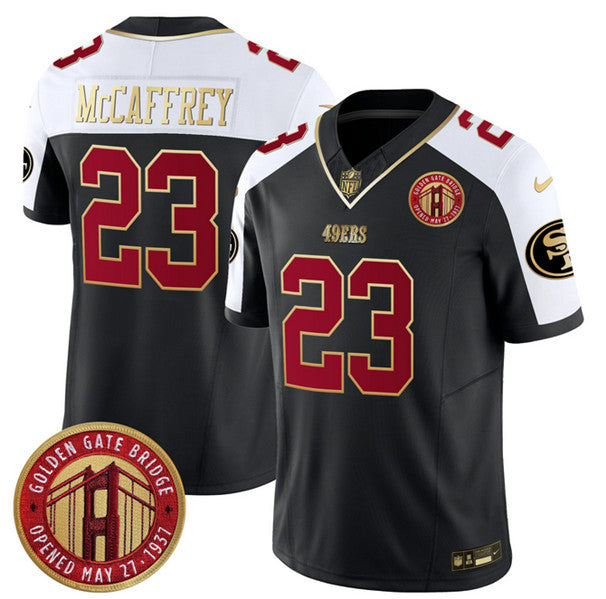 Christian McCaffrey Balck San Francisco 49ers golden FUSE jersey