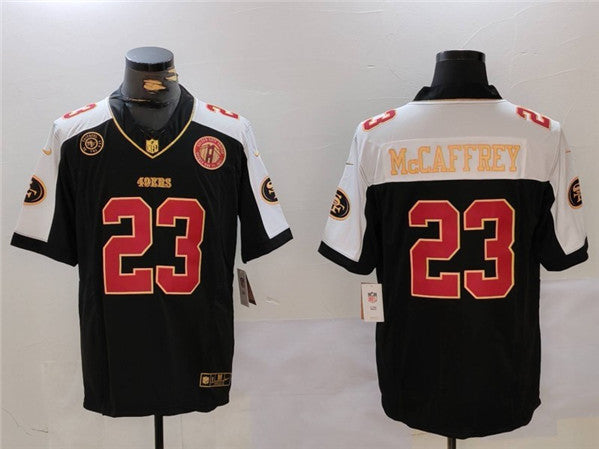 Christian McCaffrey Balck San Francisco 49ers golden FUSE jersey