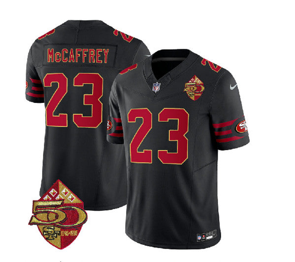 Christian McCaffrey San Francisco 49ers black FUSE jersey