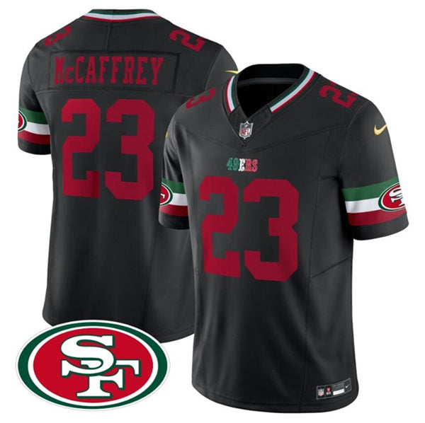 Christian McCaffrey San Francisco 49ers black FUSE jersey