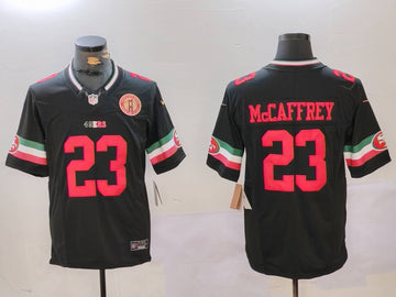 Christian McCaffrey San Francisco 49ers black FUSE jersey
