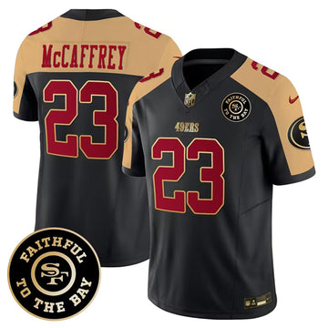Christian McCaffrey San Francisco 49ers black-gold FUSE jersey