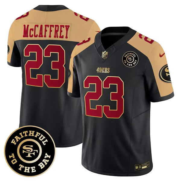 Christian McCaffrey San Francisco 49ers black-gold FUSE jersey