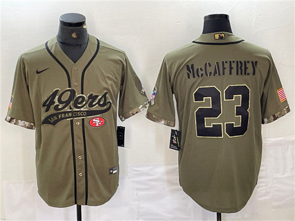 Christian McCaffrey San Francisco 49ers olive Salute To Service jersey