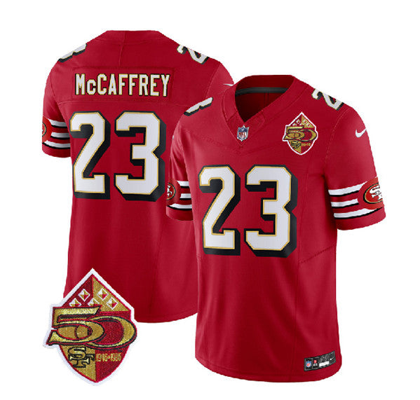 Christian McCaffrey San Francisco 49ers red FUSE jersey