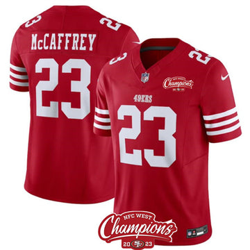 Christian McCaffrey San Francisco 49ers red FUSE jersey