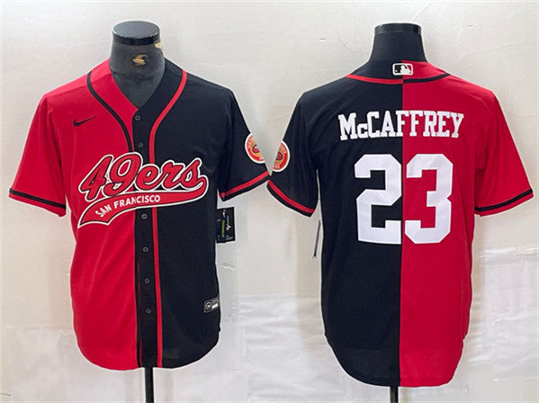 Christian McCaffrey San Francisco 49ers red-black Split jersey