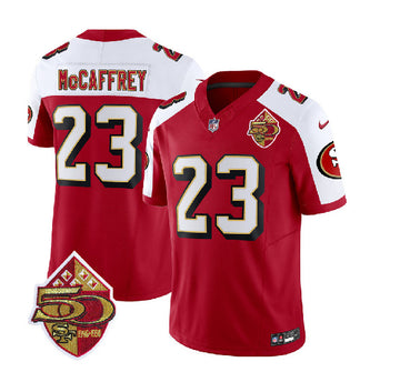 Christian McCaffrey San Francisco 49ers red-white FUSE jersey