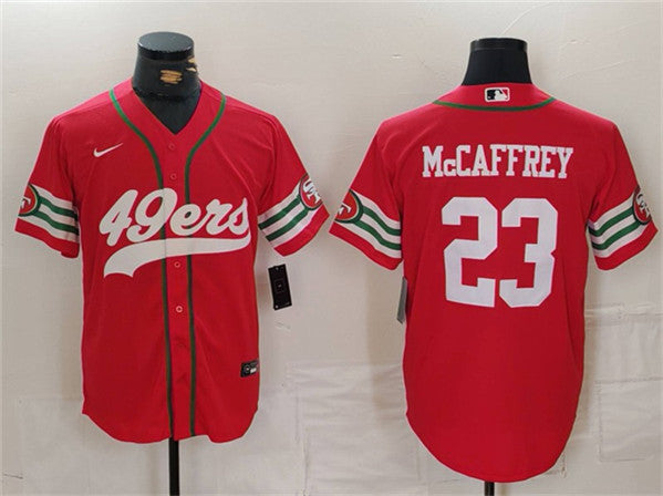 Christian McCaffrey San Francisco 49ers red jersey