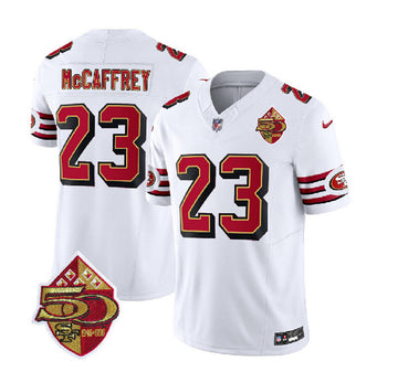 Christian McCaffrey San Francisco 49ers white FUSE jersey
