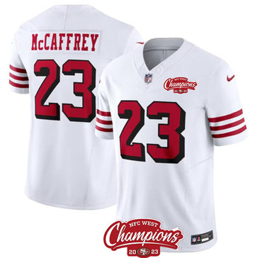 Christian McCaffrey San Francisco 49ers white FUSE jersey