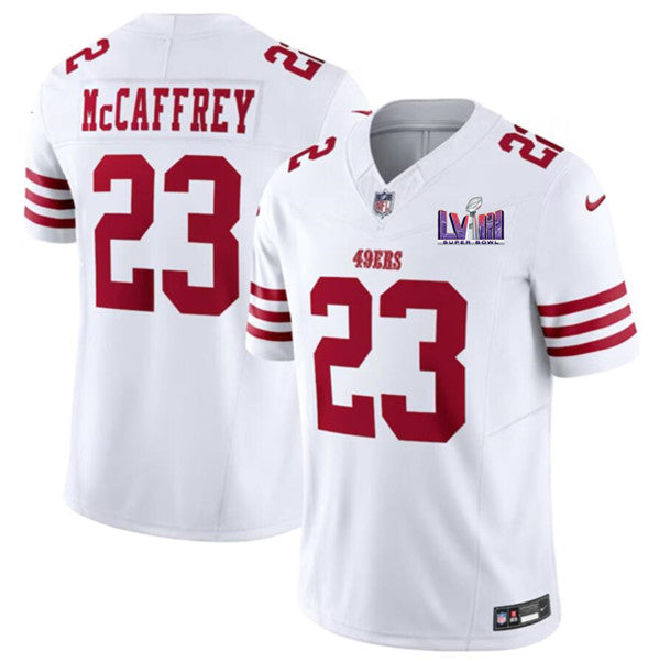 Christian McCaffrey San Francisco 49ers white FUSE jersey