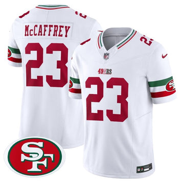 Christian McCaffrey San Francisco 49ers white FUSE jersey