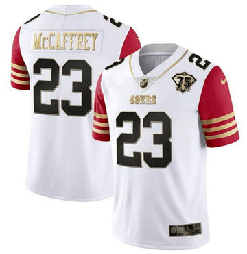 Christian McCaffrey San Francisco 49ers white-red jersey