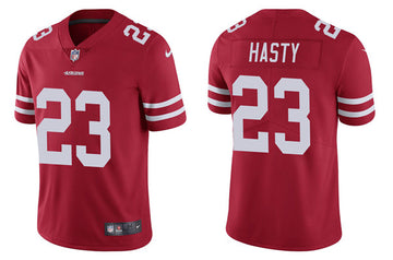 JaMycal Hasty San Francisco 49ers red jersey