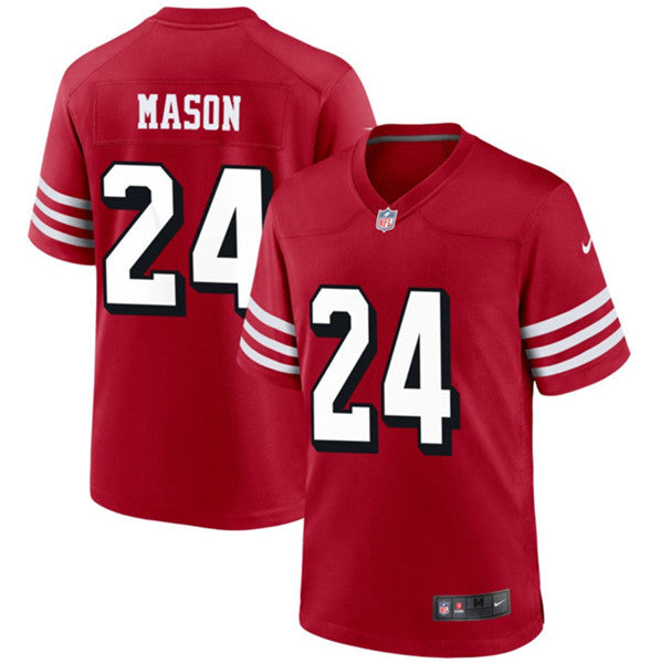 Jordan Mason San Francisco 49ers red Game jersey