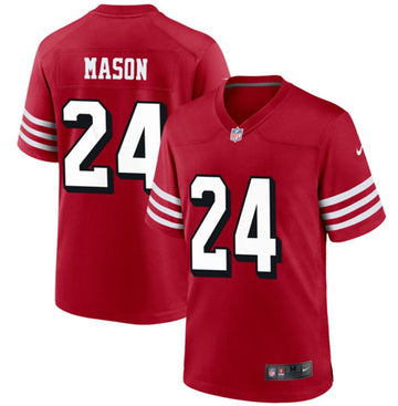 Jordan Mason San Francisco 49ers red Game jersey