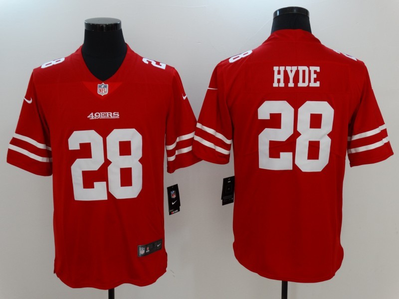 Carlos Hyde San Francisco 49ers scarlet jersey