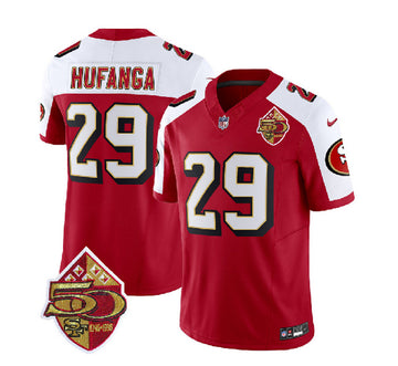 Talanoa Hufanga San Francisco 49ers red-white FUSE jersey