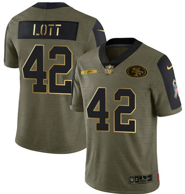 Ronnie Lott San Francisco 49ers olive Salute To Service jersey