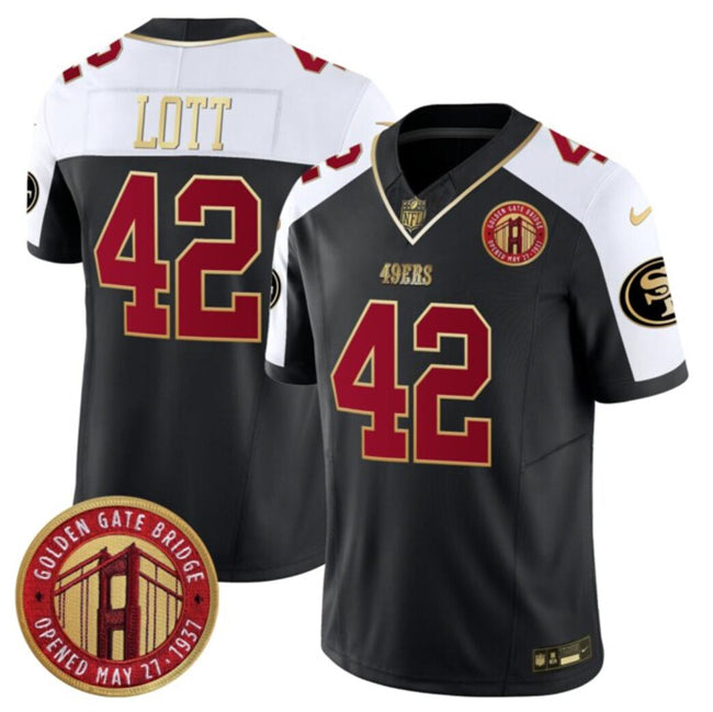 Ronnie Lott Balck-White San Francisco 49ers golden FUSE jersey
