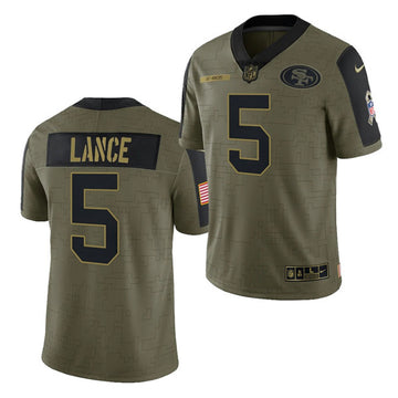 Trey Lance San Francisco 49ers olive Salute To Service jersey