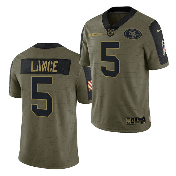 Trey Lance San Francisco 49ers olive Salute To Service jersey