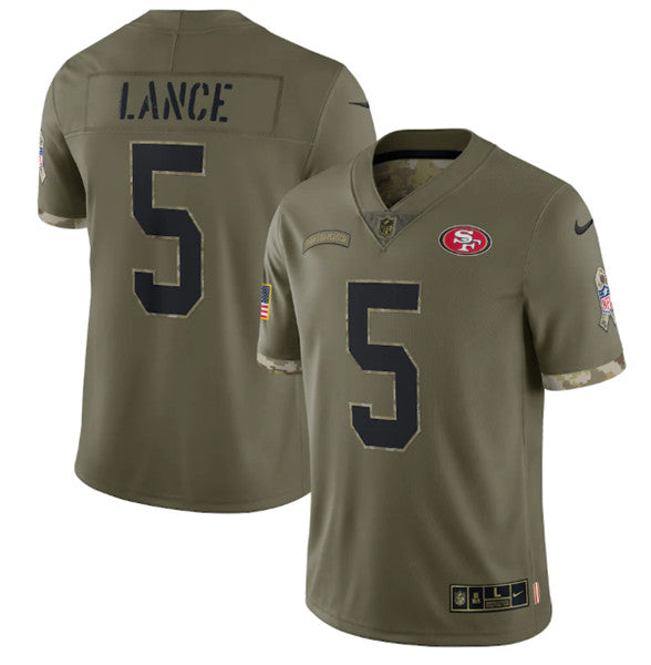 Trey Lance San Francisco 49ers olive Salute To Service jersey