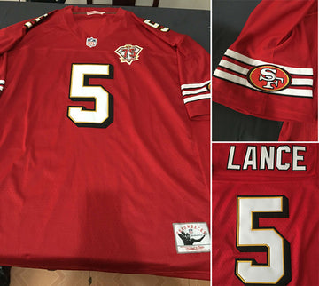 Trey Lance San Francisco 49ers red Throwback jersey