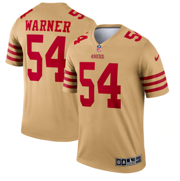 Fred Warner San Francisco 49ers gold Inverted Legend jersey