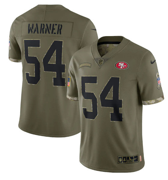 Fred Warner San Francisco 49ers olive Salute To Service jersey